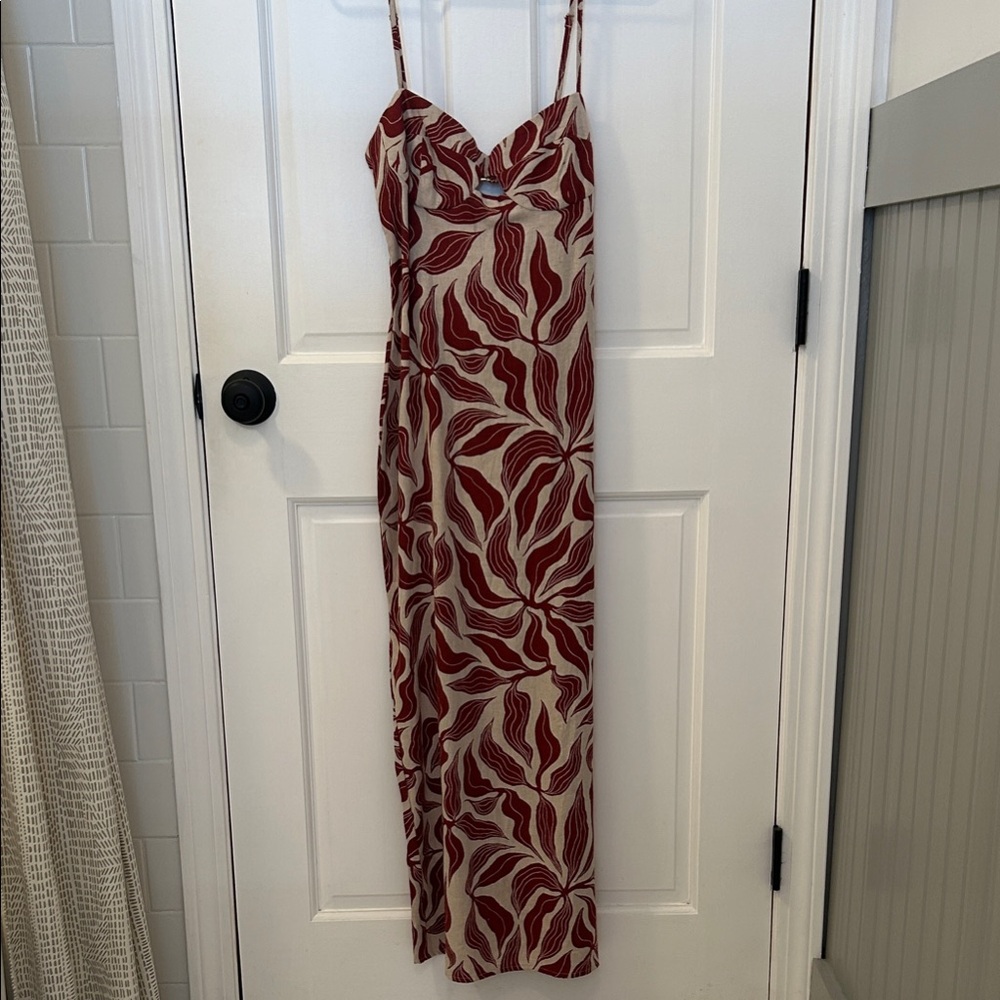 Zara Red and Cream Floral Dress